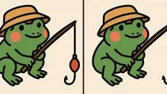 IQ Test: Spot 3 Differences in the Frog Fishing Picture in 31 Seconds